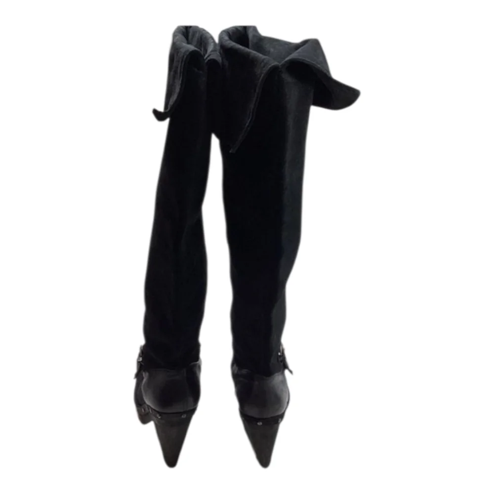Rachel Roy Rfenkala Suede Boots Size 7 Black